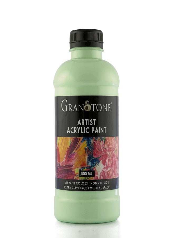 GRANOTONE Acrylic Colour | 500 ml (Sea Foam Green) | Rich Pigment, Non-Cracking Art & DIY Paint | Suitable for Canvas, Wood, Leather, Earthenware, and Metal - Image 1